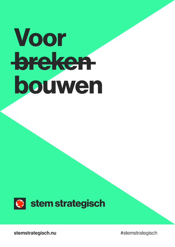 Campagneposter 11 - Stem Strategisch voor GroenLinks-PvdA