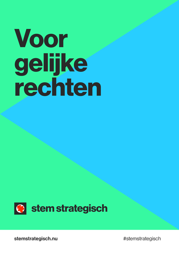 Campagneposter 13 - Stem Strategisch voor GroenLinks-PvdA