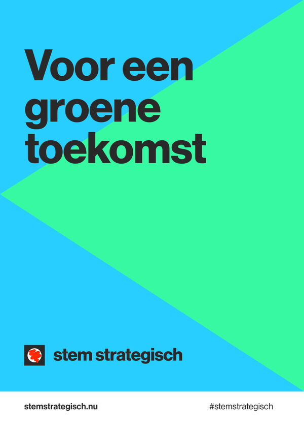 Campagneposter 14 - Stem Strategisch voor GroenLinks-PvdA
