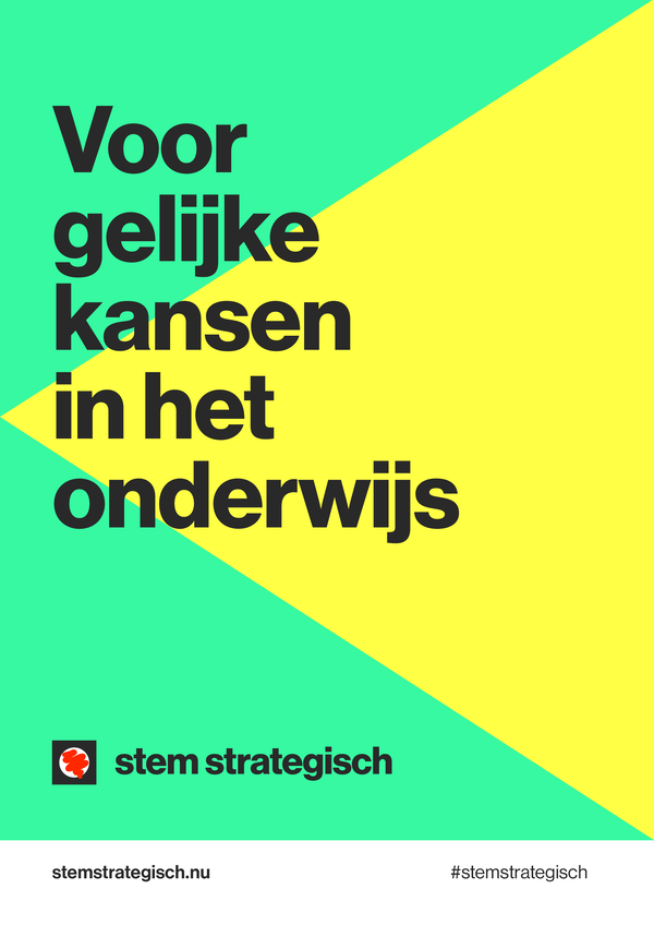 Campagneposter 15 - Stem Strategisch voor GroenLinks-PvdA