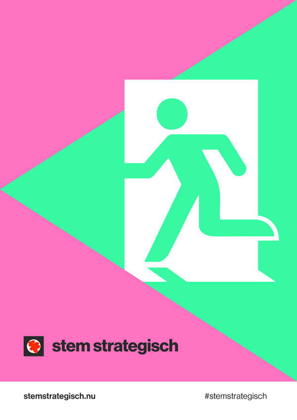 Campagneposter 18 - Stem Strategisch voor GroenLinks-PvdA