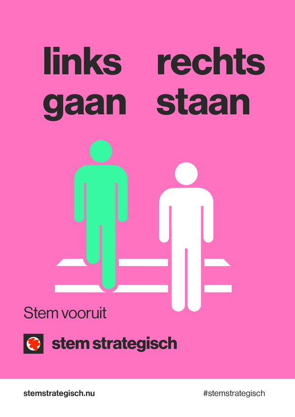 Campagneposter 20 - Stem Strategisch voor GroenLinks-PvdA