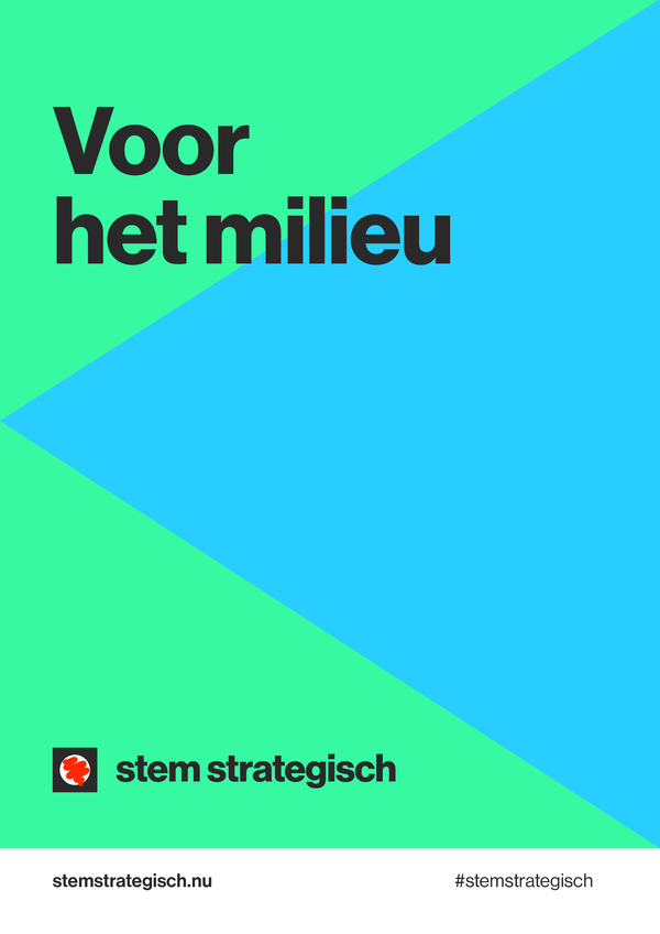 Campagneposter 4 - Stem Strategisch voor GroenLinks-PvdA